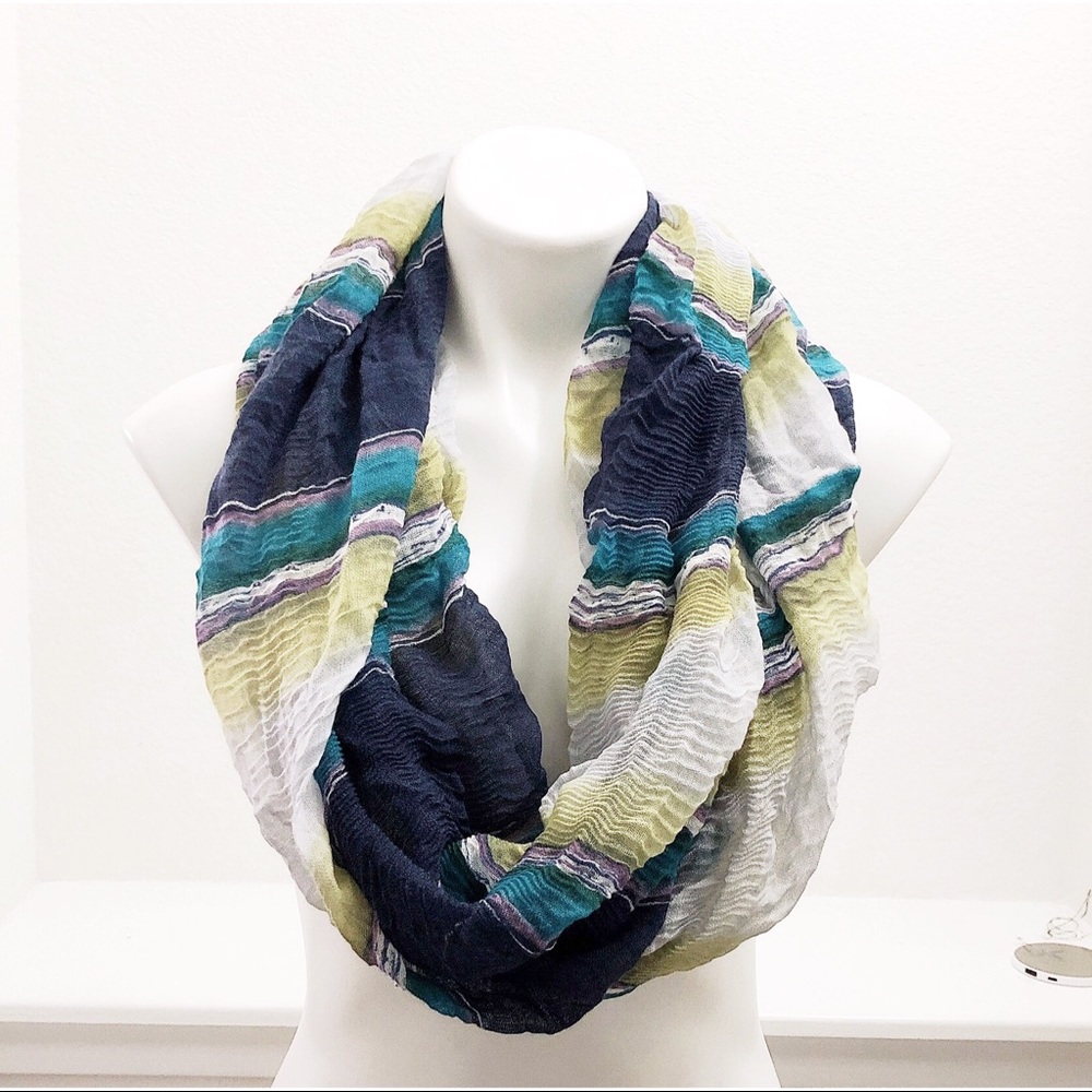 Big Buddha Crinkled Infinity Scarf Multicolored